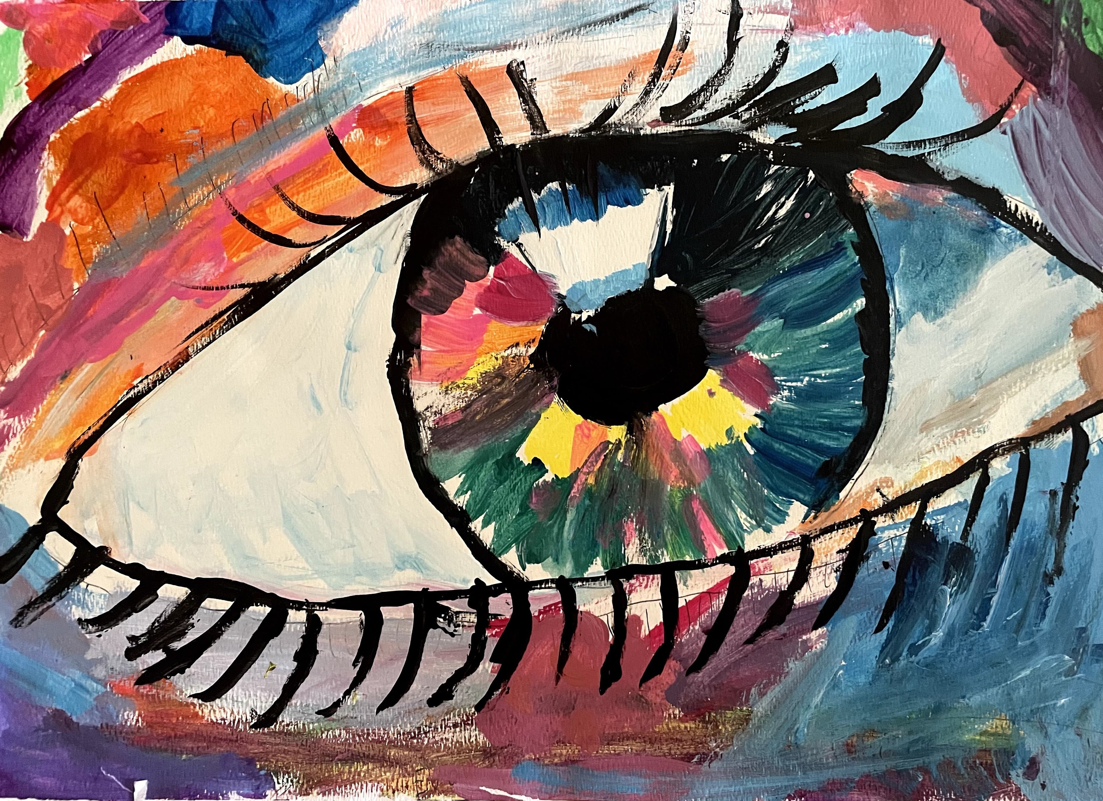 Colorful painted eye